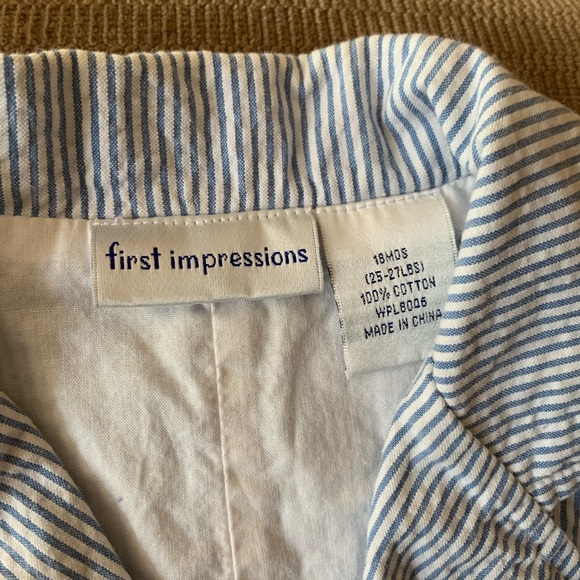 Baby Seersucker Suit size 18 months - Picture 4 of 8